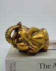 Small Vintage Brass Elephant Stash Pot / Ashtray / Trinket Holder