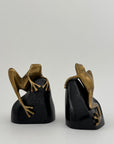 Vintage Bombay Frog on Rock Bookends-A Pair