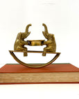 Vintage Brass Elephant See-Saw Candleholder | Whimsical Tealight Holder