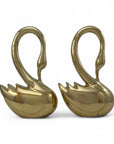 Vintage MCM Brass Swans- A Pair