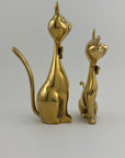 Vintage Brass Cats with Bow tie-A Pair