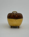Vintage Brass Goat Trinket Dish With Enameled Etchings
