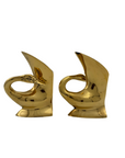 Vintage Brass Swan Bookends- A Pair
