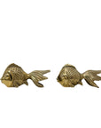 Vintage Brass Twin Fish Figurines – Mid-Century Modern Ocean-Inspired Pair