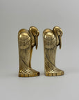 Tall Vintage Brass Pelican Bookends-A Pair