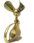 Grand Vintage Mid-Century Modern Brass Mouse Sculpture — Oversized Whimsical Art Accent