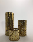 Brass Trio Cutout Candleholder Set
