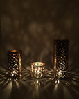 Brass Trio Cutout Candleholder Set