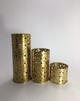 Brass Trio Cutout Candleholder Set