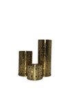 Brass Trio Cutout Candleholder Set