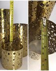 Brass Trio Cutout Candleholder Set