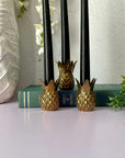 Vintage Mini Brass Pineapple Taper Candleholders