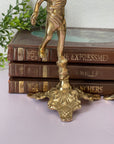 Vintage Brass Cherub Candlestick Holders
