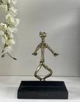 Vintage Brass Butler Frog with Metal Business Card Holder or Trinket Dish