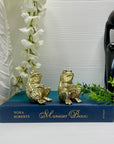 Vintage Brass Frog Pair