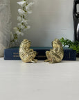 Vintage Brass Frog Pair