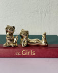 Small Vintage Brass Cats with an Attitude