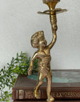 Vintage Brass Cherub Candlestick Holders