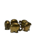 Vintage Brass Elephant Support Circle Thin Candlestick Holders