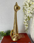 Modern Tall Vintage Brass Hand Etched Cat