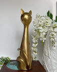 Vintage Brass Large Retro Cat