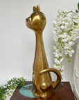 Vintage Brass Large Retro Cat