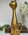Vintage Brass Large Retro Cat
