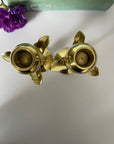 Vintage Brass Tulip Flower Candleholders