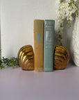 Vintage Brass Shell Bookends