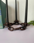 Metal Chain Link Three Light Candelabra