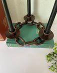 Metal Chain Link Three Light Candelabra