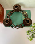 Metal Chain Link Three Light Candelabra