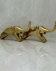 Vintage Brass Trunk Up Elephant Pair