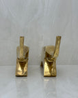 Vintage Brass Trunk Up Elephant Pair