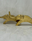 Vintage Brass Trunk Up Elephant Pair