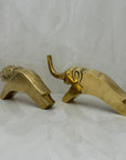 Vintage Brass Trunk Up Elephant Pair