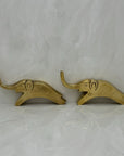 Vintage Brass Trunk Up Elephant Pair