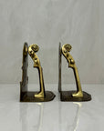 Vintage Brass Guitar Bookends-A Pair