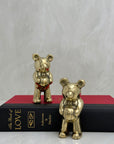Cute Miniature Vintage Brass Basketball Bears-A Pair