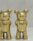 Cute Miniature Vintage Brass Basketball Bears-A Pair