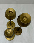 Vintage Brass Graduating Candlestick Holders-Set of Three