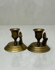 Vintage Brass Squirrel Candlestick Holders-A Pair