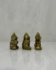 Vintage Brass Frog Sports Players-A Set of Three