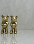 Cute Miniature Vintage Brass Basketball Bears-A Pair