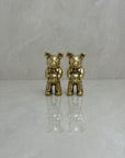 Cute Miniature Vintage Brass Basketball Bears-A Pair
