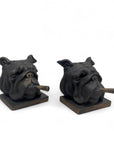 Vintage Bulldog With Cigar Bookends-A Pair