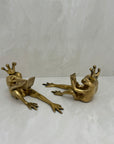 Bronze Frog Prince Bookends-A Pair