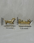 Vintage Brass Dachshund Dogs Affirmation/Note Holder-A Pair