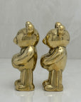 Cute Miniature Vintage Brass Basketball Bears-A Pair