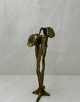 Vintage Brass Flower Candlestick Holder